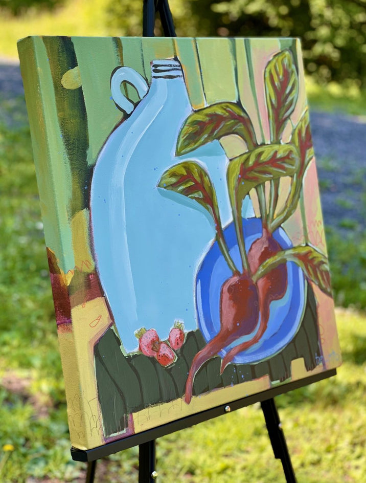 A Walk in the Garden by Peg Belcastro |  Side View of Artwork 