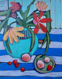 Original art for sale at UGallery.com | Mid Morning Snack by Peg Belcastro | $975 | acrylic painting | 30' h x 24' w | thumbnail 1