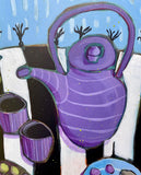 Original art for sale at UGallery.com | Rainy Day Tea Party by Peg Belcastro | $975 | acrylic painting | 24' h x 30' w | thumbnail 4