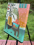 Original art for sale at UGallery.com | You're a Peach #2 by Peg Belcastro | $900 | acrylic painting | 24' h x 24' w | thumbnail 2