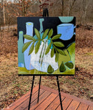 Original art for sale at UGallery.com | Ferns and Figs by Peg Belcastro | $900 | mixed media artwork | 24' h x 24' w | thumbnail 3