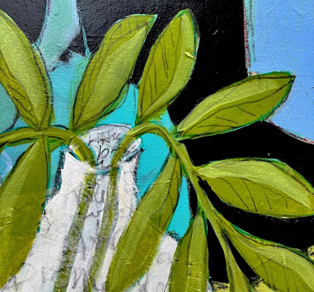 Ferns and Figs by Peg Belcastro |  Closeup View of Artwork 