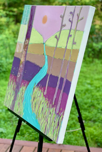 Shimmer by Peg Belcastro |  Side View of Artwork 