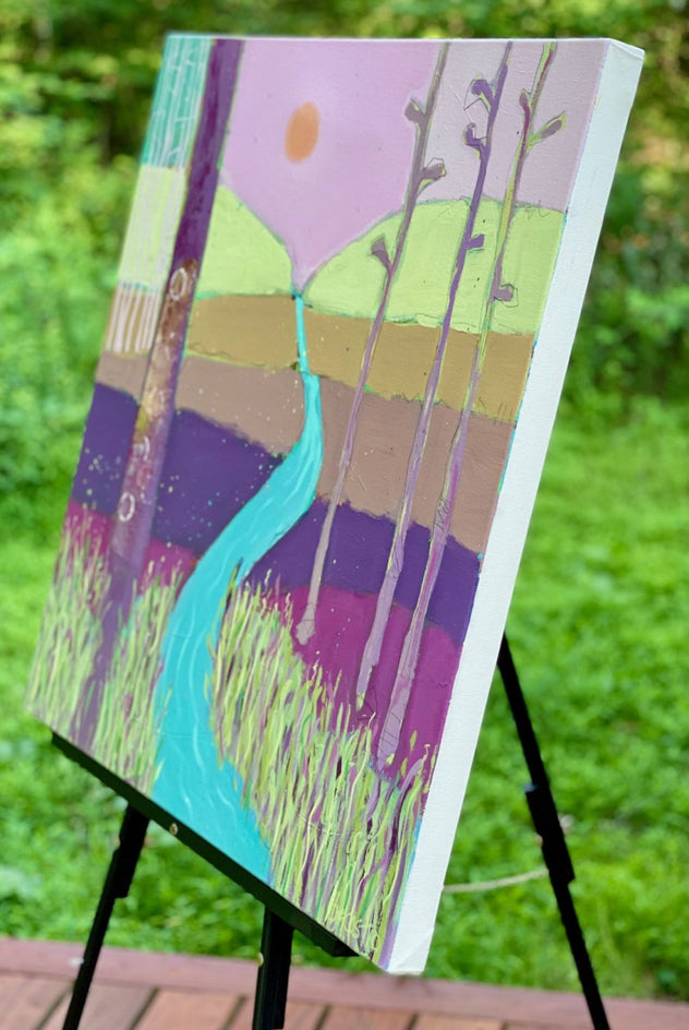 Shimmer by Peg Belcastro |  Side View of Artwork 