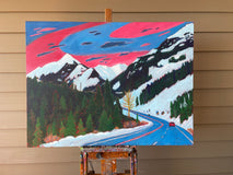 Original art for sale at UGallery.com | Approach to Berthoud Pass by Phyllis Anderson | $1,525 | acrylic painting | 30' h x 40' w | thumbnail 3