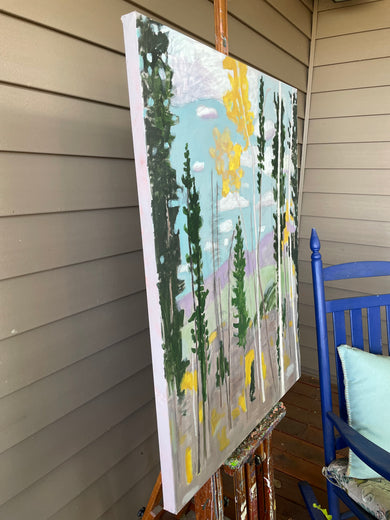 In a Mountain Forest by Phyllis Anderson |  Side View of Artwork 
