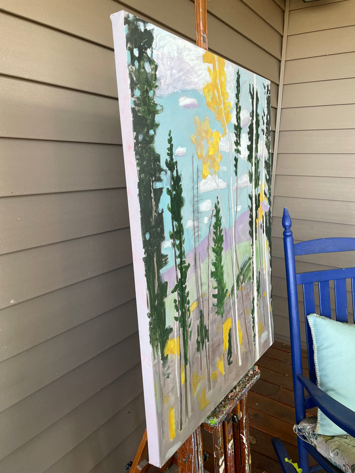 In a Mountain Forest by Phyllis Anderson |  Side View of Artwork 