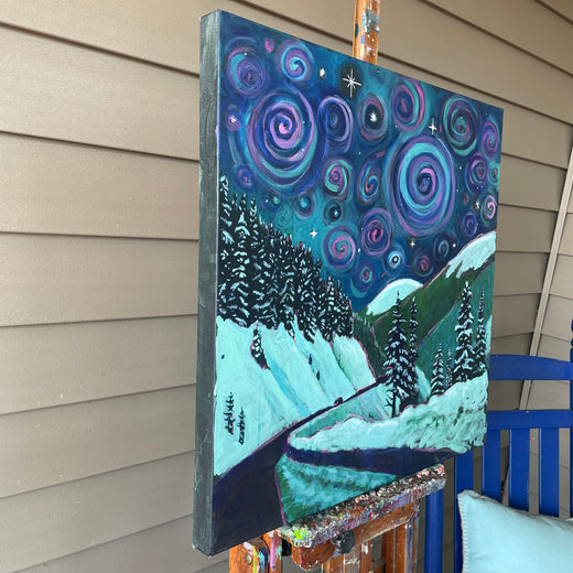 Night Fantasy on the Pass by Phyllis Anderson |  Side View of Artwork 