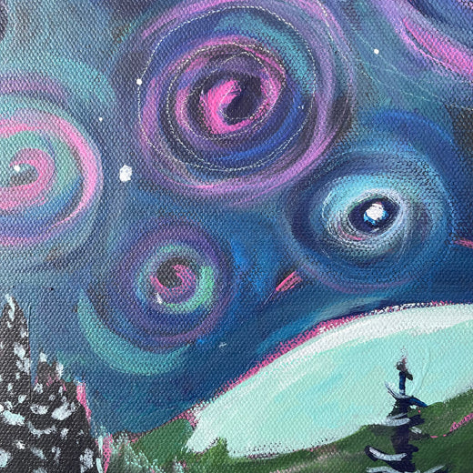 Night Fantasy on the Pass by Phyllis Anderson |   Closeup View of Artwork 