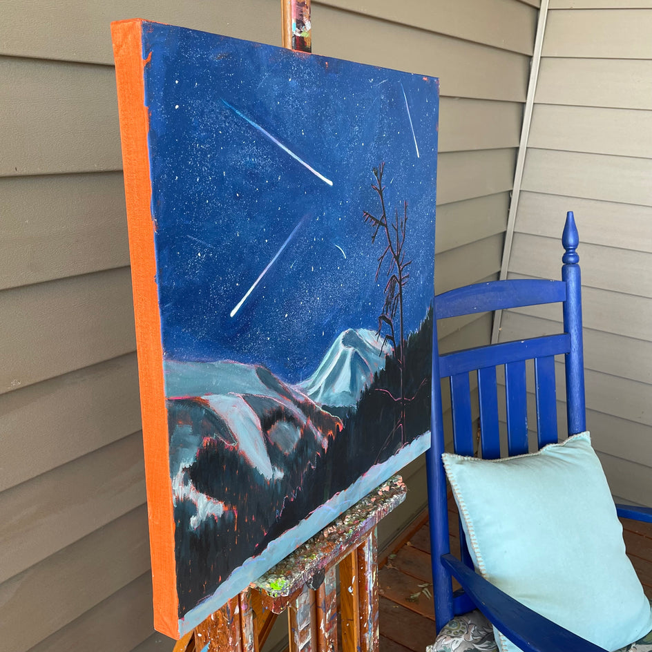Night of the Shooting Stars by Phyllis Anderson |  Side View of Artwork 