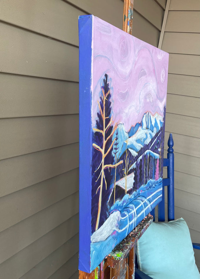 Parry Peak Pink by Phyllis Anderson |  Side View of Artwork 