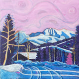 Original art for sale at UGallery.com | Parry Peak Pink by Phyllis Anderson | $700 | acrylic painting | 24' h x 24' w | thumbnail 1