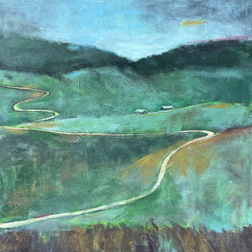 Original art for sale at UGallery.com | Ranch Road Near Cimarron by Phyllis Anderson | $700 | acrylic painting | 24' h x 24' w
