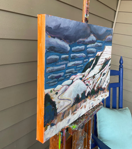 Snowy Mesas, WY by Phyllis Anderson |  Side View of Artwork 