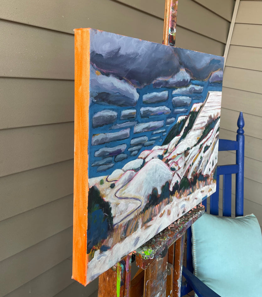 Snowy Mesas, WY by Phyllis Anderson |  Side View of Artwork 