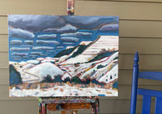 Original art for sale at UGallery.com | Snowy Mesas, WY by Phyllis Anderson | $525 | acrylic painting | 18' h x 24' w | thumbnail 3
