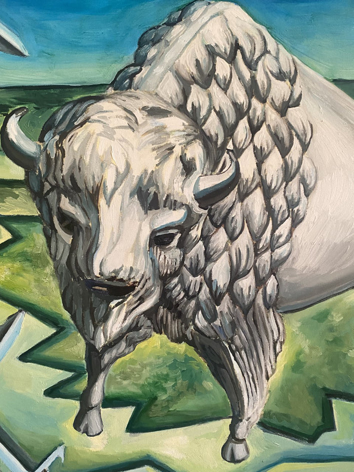 Eight of Swords II by Rachel Srinivasan |  Closeup View of Artwork 