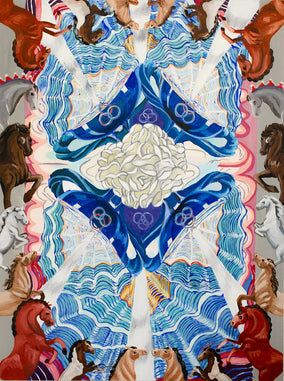 Original art for sale at UGallery.com | Four of Cups by Rachel Srinivasan | $2,700 | oil painting | 48' h x 36' w