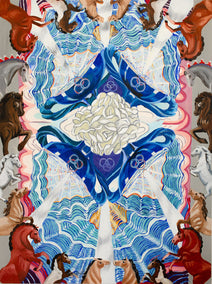 oil painting by Rachel Srinivasan titled Four of Cups