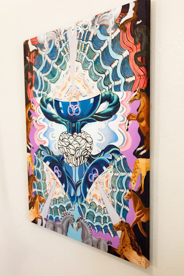 Three of Cups by Rachel Srinivasan |  Side View of Artwork 