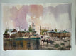 Original art for sale at UGallery.com | Native Village by Rashid Kulbatyrov | $1,175 | watercolor painting | 18.8' h x 27.5' w | thumbnail 2