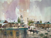 Original art for sale at UGallery.com | Native Village by Rashid Kulbatyrov | $1,175 | watercolor painting | 18.8' h x 27.5' w | thumbnail 1