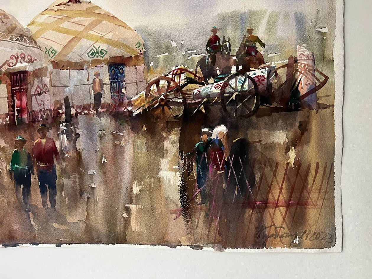 Nomads by Rashid Kulbatyrov |  Closeup View of Artwork 
