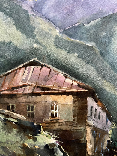 Brown House by Rashid Kulbatyrov |  Side View of Artwork 