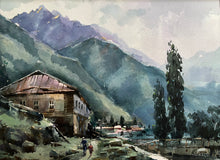 Original art for sale at UGallery.com | Brown House by Rashid Kulbatyrov | $375 | watercolor painting | 10.6' h x 15.7' w | thumbnail 1