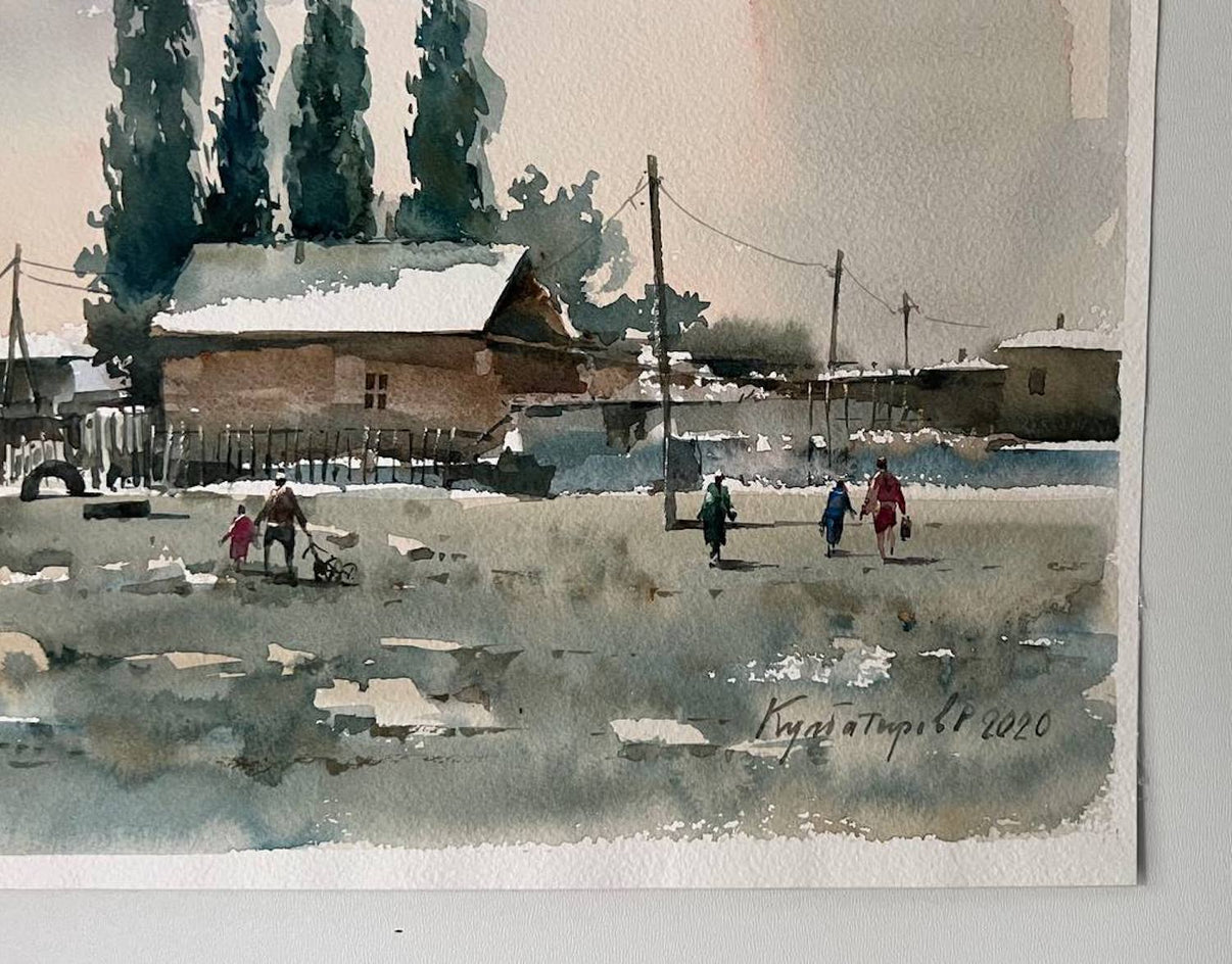 My House by Rashid Kulbatyrov |  Closeup View of Artwork 