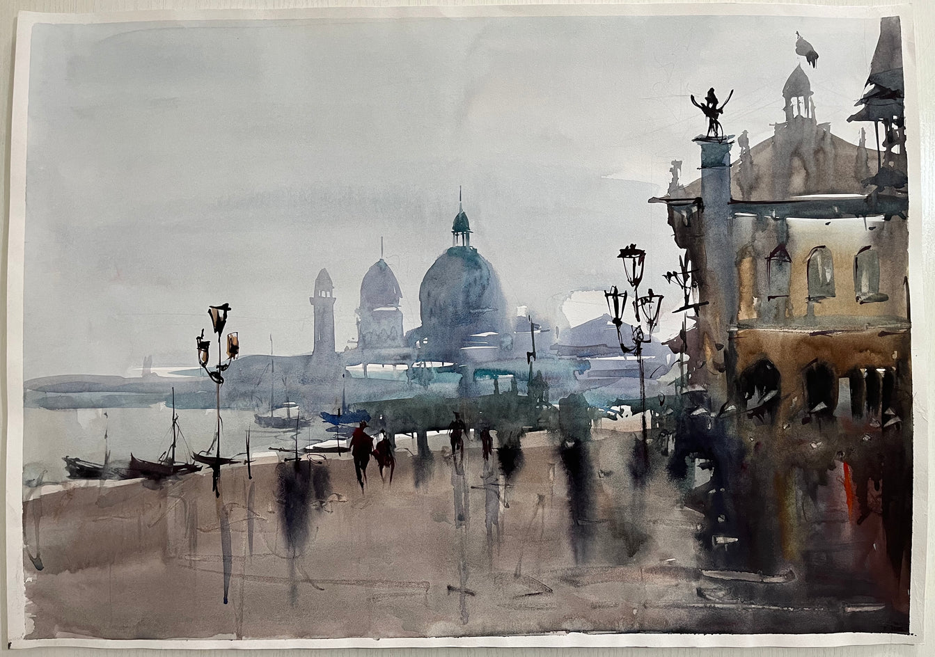 Rainy Day by Rashid Kulbatyrov |  Side View of Artwork 