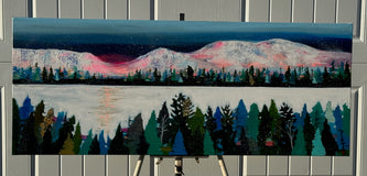 Original art for sale at UGallery.com | Allure of Alpenglow by Rebecca Klementovich | $1,375 | acrylic painting | 16' h x 40' w | thumbnail 3