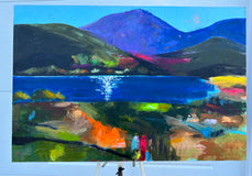 Original art for sale at UGallery.com | Brillant Lake Sunshine by Rebecca Klementovich | $1,400 | acrylic painting | 24' h x 36' w | thumbnail 3
