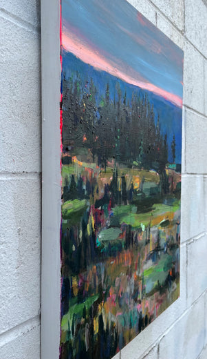 Sleepy Trees of Monhegan, Island by Rebecca Klementovich |  Side View of Artwork 