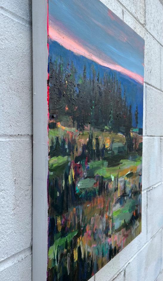 Sleepy Trees of Monhegan, Island by Rebecca Klementovich |  Side View of Artwork 