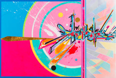 Original art for sale at UGallery.com | Tropical Observatory May 26 2026 by René Serrano Rodríguez | $1,850 | mixed media artwork | 31' h x 47' w | thumbnail 1