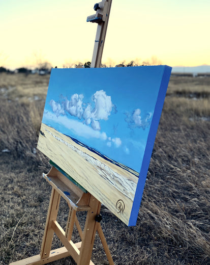 Calm by Renee Noel |  Side View of Artwork 