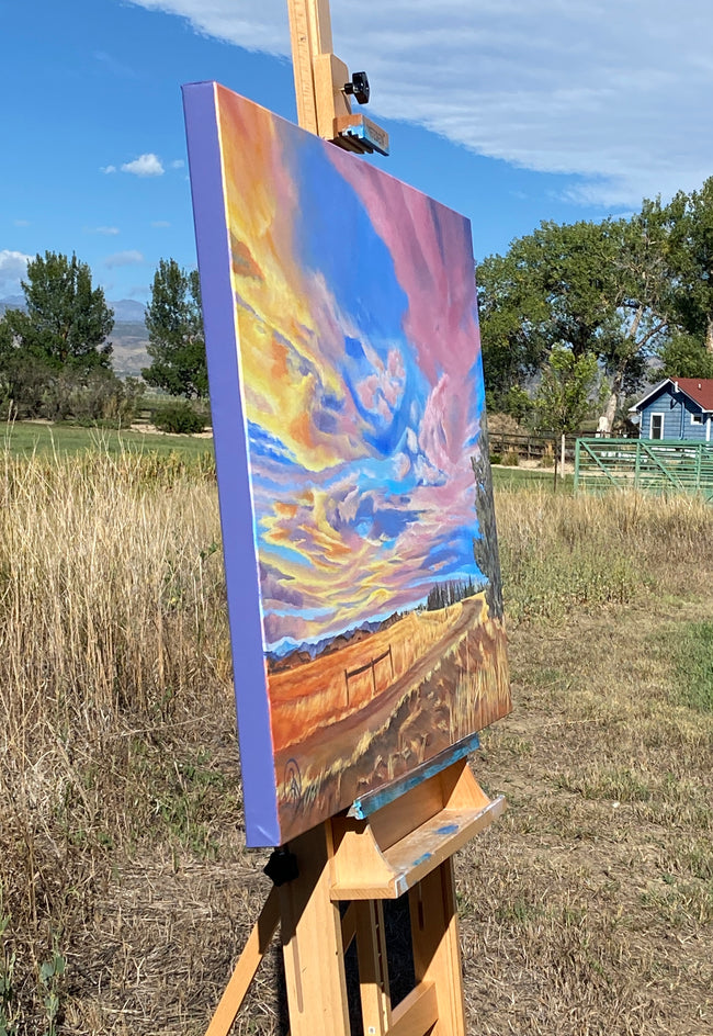 Cotton Candy Skies by Renee Noel |  Side View of Artwork 