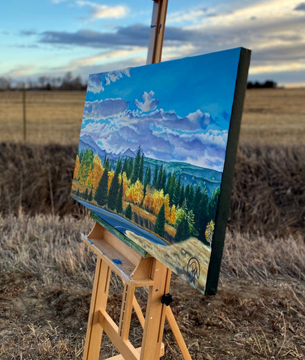Gold on Peak to Peak by Renee Noel |  Side View of Artwork 