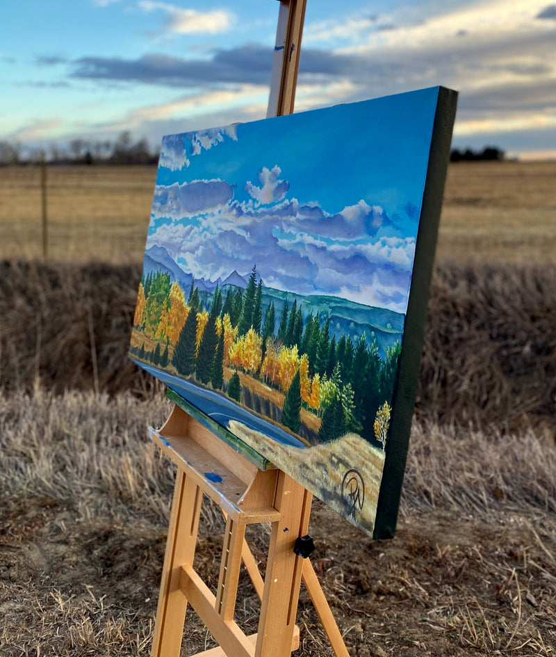 Gold on Peak to Peak by Renee Noel |  Side View of Artwork 