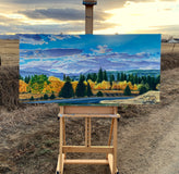 Original art for sale at UGallery.com | Gold on Peak to Peak by Renee Noel | $3,000 | acrylic painting | 24' h x 48' w | thumbnail 3