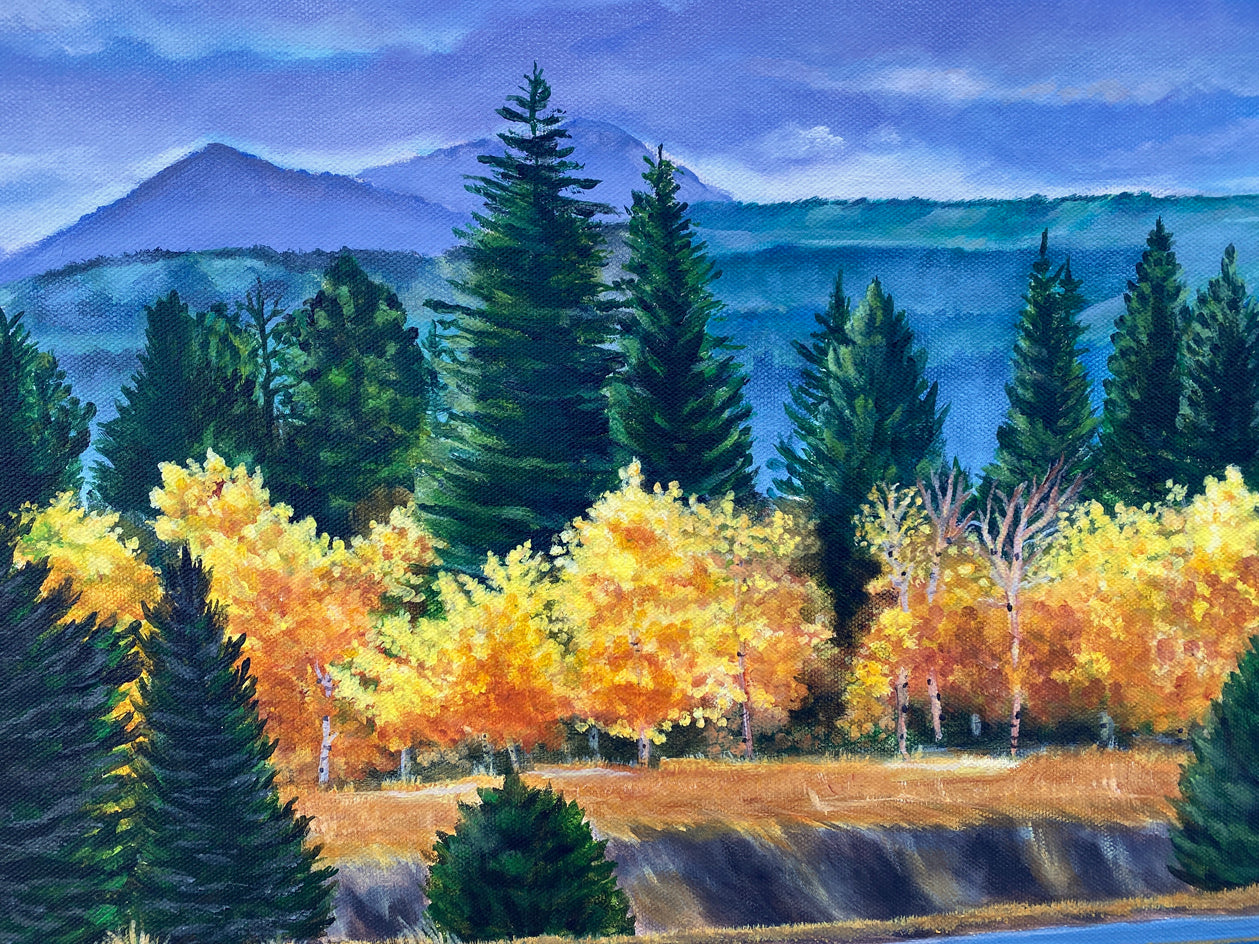 Gold on Peak to Peak by Renee Noel |  Closeup View of Artwork 