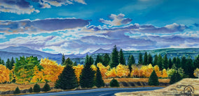 Original art for sale at UGallery.com | Gold on Peak to Peak by Renee Noel | $3,000 | acrylic painting | 24' h x 48' w