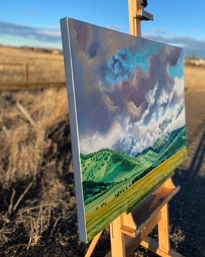 Green Pastures by Renee Noel |  Side View of Artwork 