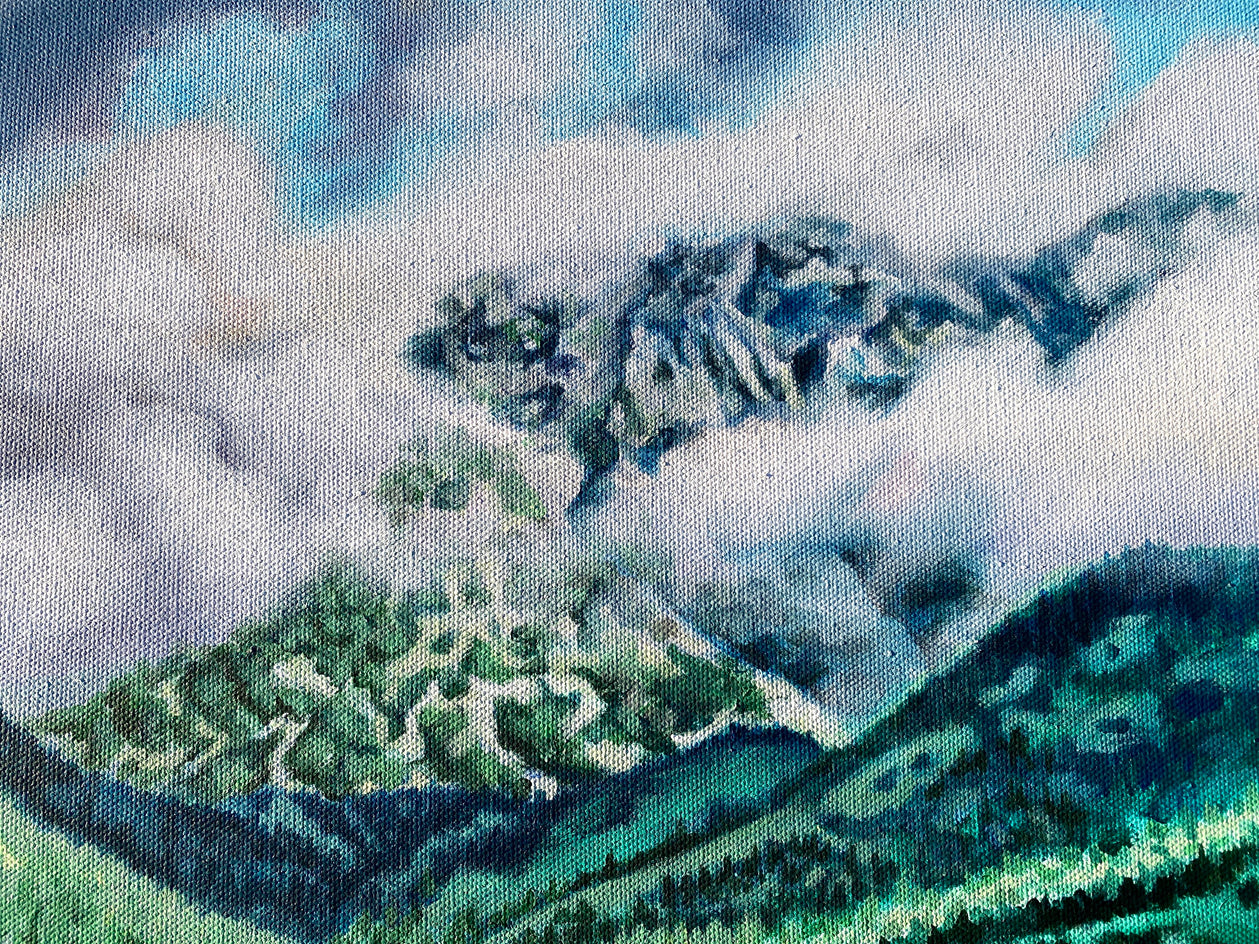 Green Pastures by Renee Noel |  Closeup View of Artwork 