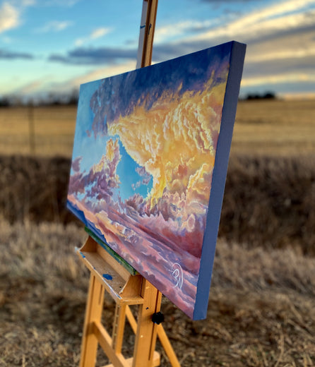 Ominous Clouds by Renee Noel |  Side View of Artwork 