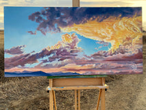 Original art for sale at UGallery.com | Ominous Clouds by Renee Noel | $4,200 | acrylic painting | 24' h x 48' w | thumbnail 3