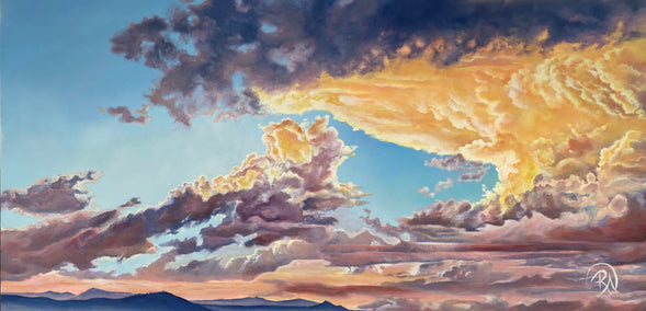 acrylic painting by Renee Noel titled Ominous Clouds