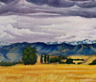 Original art for sale at UGallery.com | Plum Skies by Renee Noel | $2,375 | acrylic painting | 30' h x 40' w | thumbnail 4