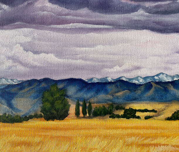 Plum Skies by Renee Noel |   Closeup View of Artwork 